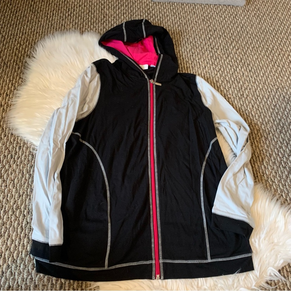 D&Co Denim and Company Zip Up Workout Jacket Top Size Medium